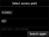 Access point selection screen